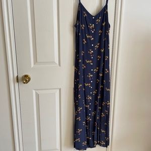 Maxi Dress. Gap Women's Floral Royal Blue. Size L.